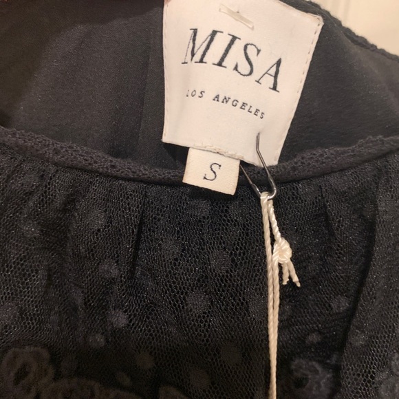 NWT MISA Los Angeles Black Lace Midi Dress - Picture 4 of 6